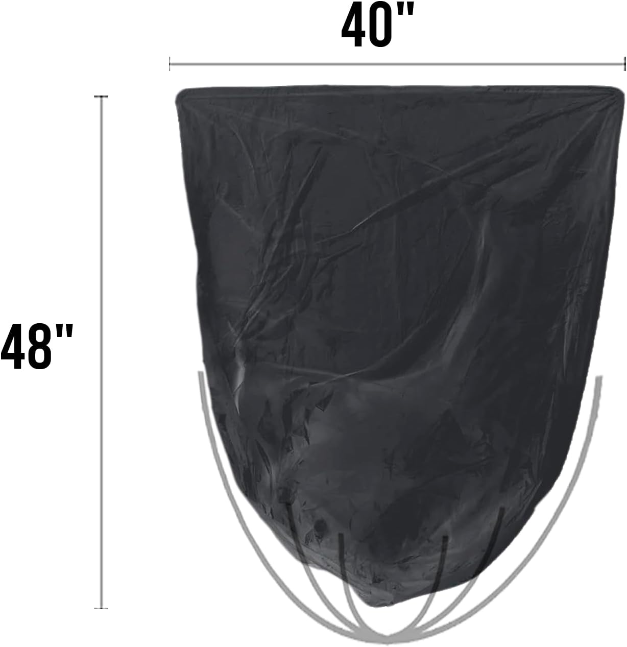 40-45 Gallon Lawn & Leaf Trash Bags, 50 Count Bulk, Black Garbage bags, Multi-purpose Trash Can Bin Liners for Home Commercial, Outdoor, Construction, Industrial