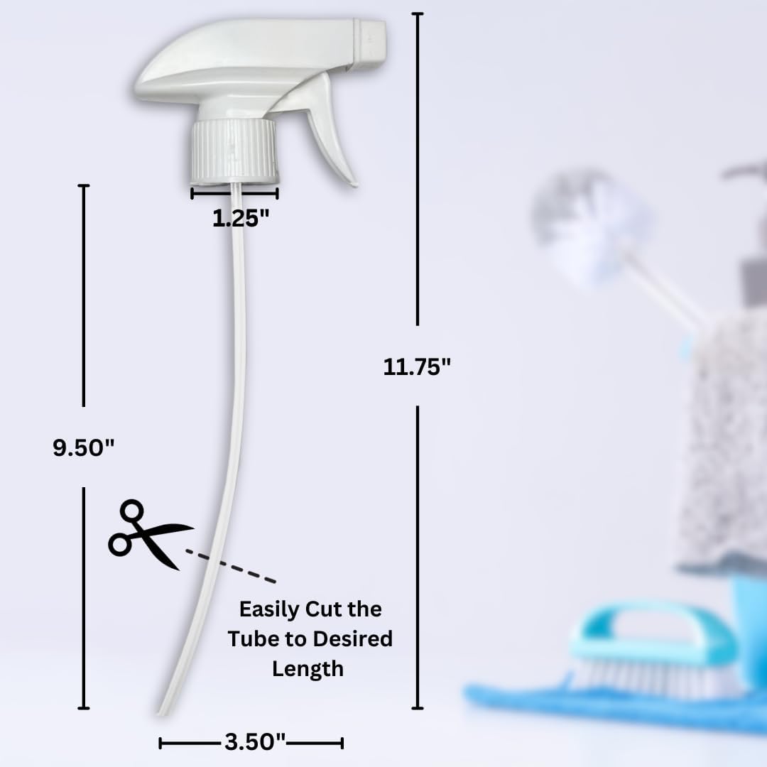 4-Pack White Trigger Sprayers - Heavy Duty Dual Misting and Stream Spray Bottle. Perfect Sprayer Head Replacement for 8oz,16oz, or 32oz Spray Bottles for Home, Kitchen, Garden and Office