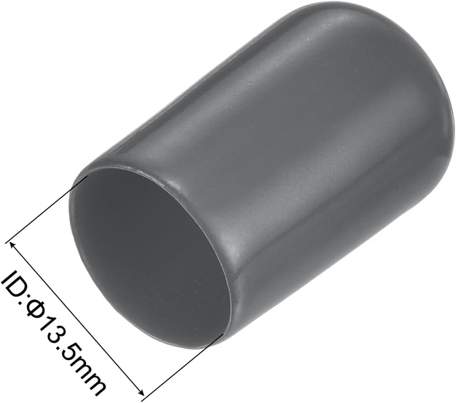 uxcell 20pcs Rubber End Caps 13.5mm ID Vinyl Round Tube Bolt Cap Cover Thread Protectors Dark Grey