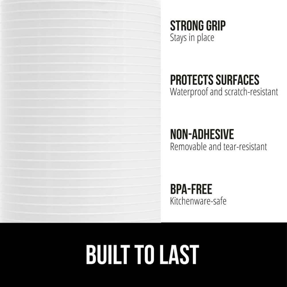 GORILLA GRIP DuraGuard Shelf Liner, 20x30 Non-Adhesive Cabinet Liners for Kitchen Drawers, Shelves, Refrigerator, Pantry Storage, Bathroom Closet, Durable Waterproof BPA Free Ribbed Plastic, White