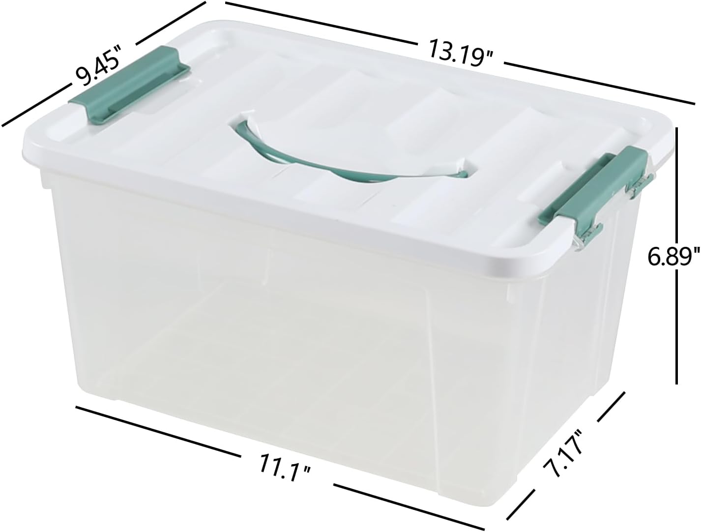 6-Pack Clear Latch Storage Box, 14 L Plastic Storage Bin