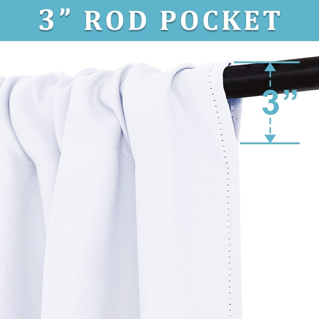 RYB HOME Small Window Curtains Blackout - Privacy Energy Saving Insulating Curtains Blinds for Bedroom Bathroom Basement Kids Nursery Kitchen, W 34 x L 48 inches, Pure White, 2 Panels