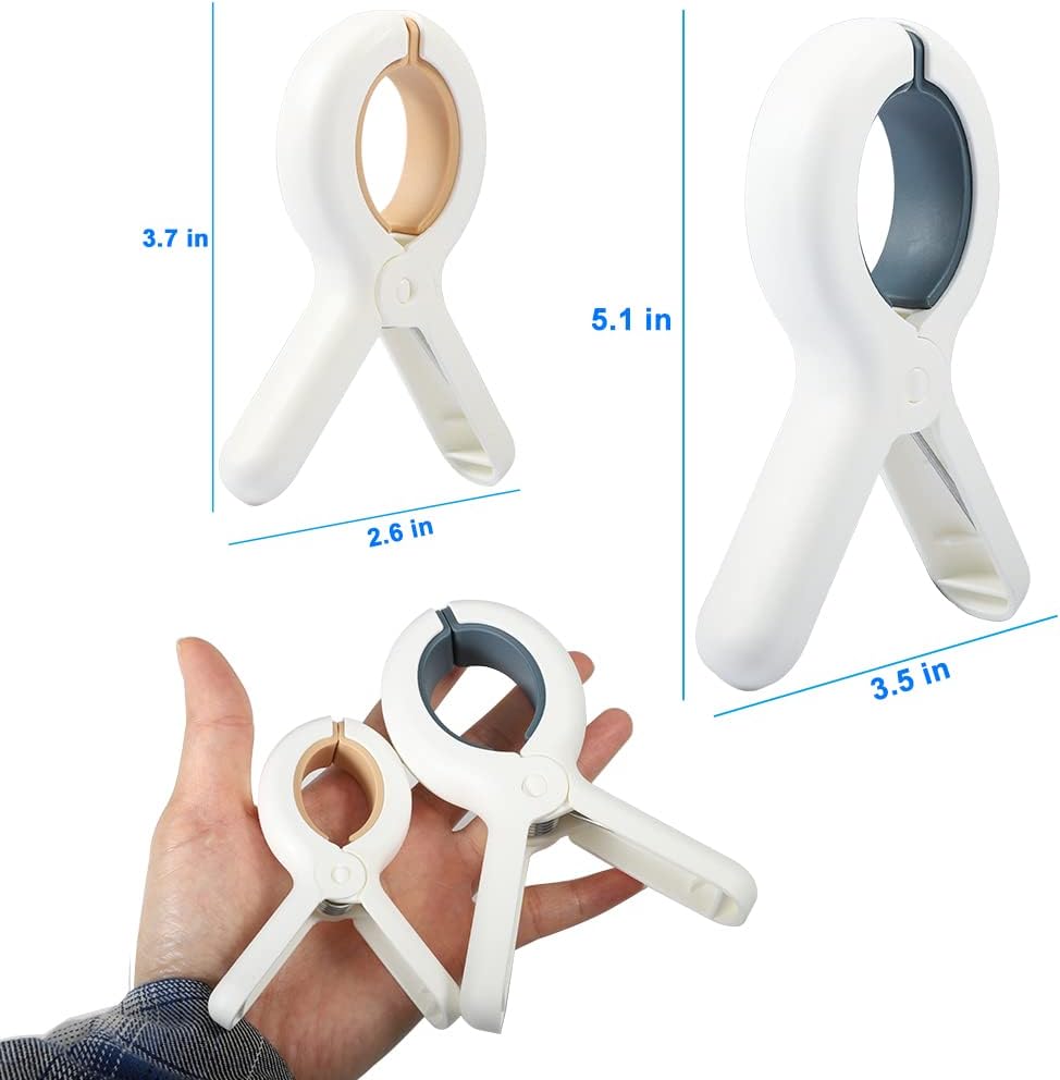 Beach Towel Clip, 10 PCS Cloth Pins, Quilt Drying Clip, Plastic Clothespins, Strong Grip Holder to Dry Laundry on Clothesline and Hanging Rack(6 Small and 4 Large Random Color)