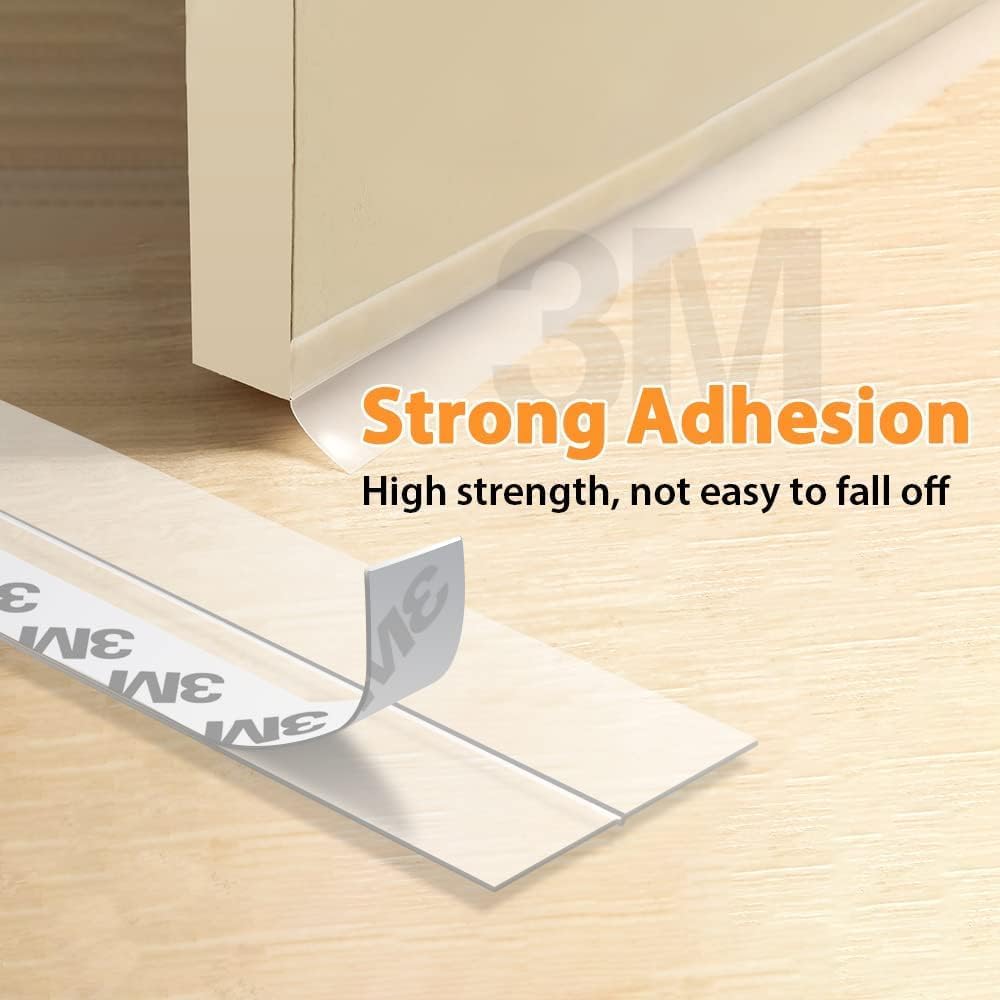49.2 Ft Door Weather Stripping Door Seal Strip Tape,Silicone Door Draft Stopper,Self Adhesive Shower Door Bottom Seal, Door Insulation Strip for Door Frame Windows and Glass Gaps (Transparent, 35mm)