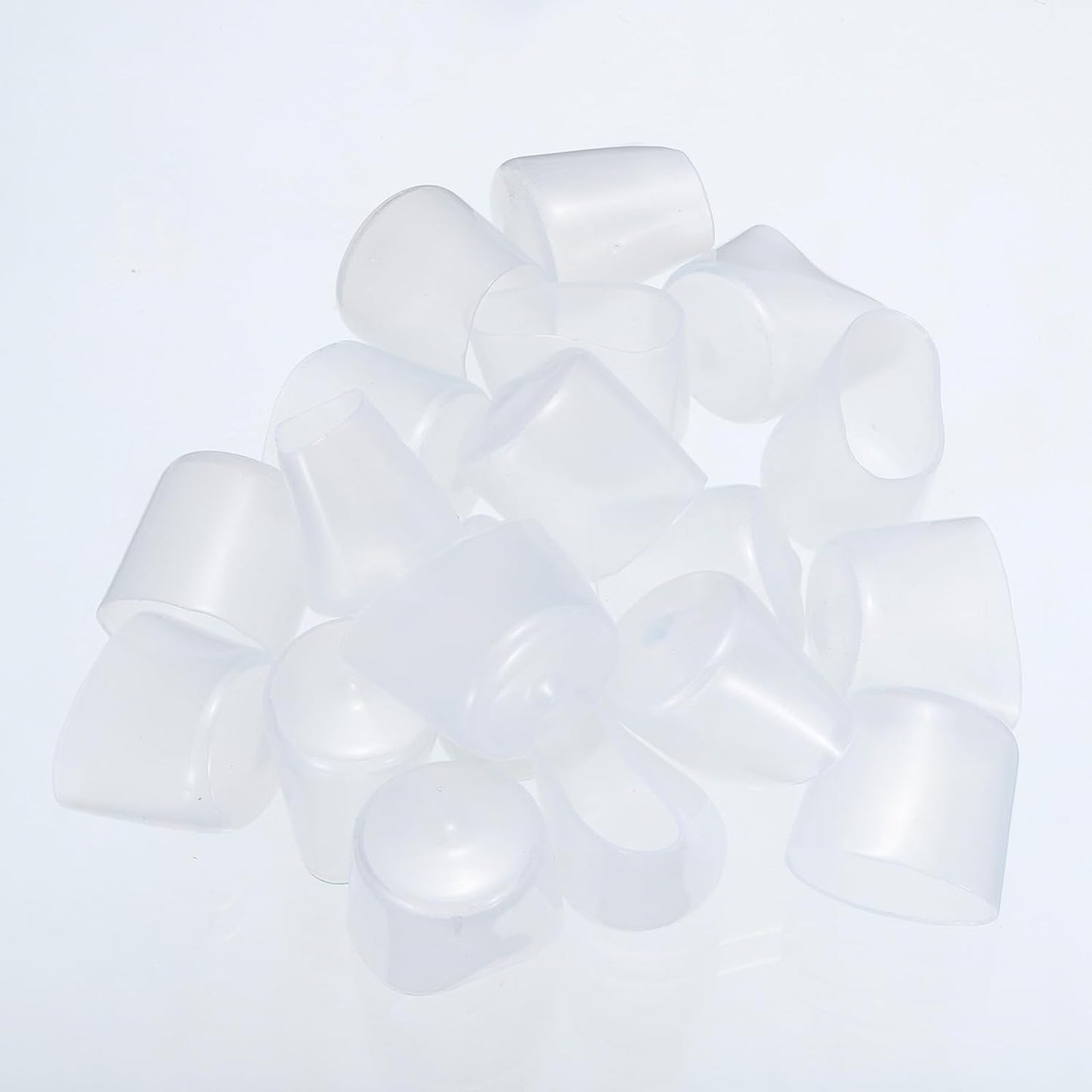 uxcell 20pcs Rubber End Caps 25mm(1") ID Vinyl PVC Round Tube Bolt Cap Cover Screw Thread Protectors Clear