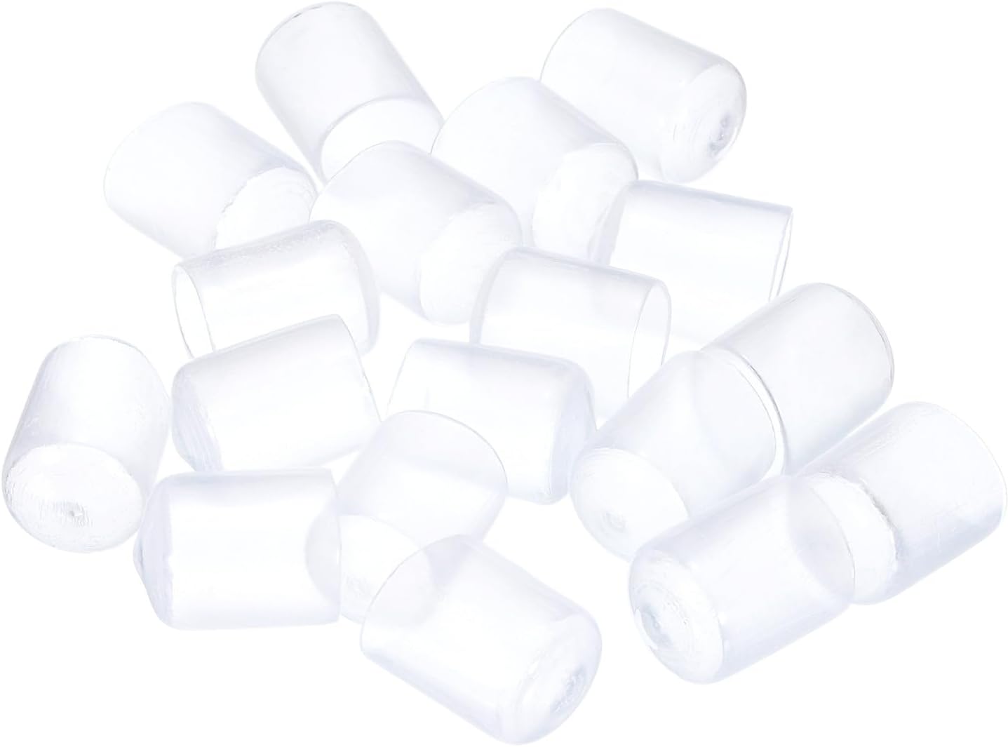 uxcell 20pcs Rubber End Caps 16mm(5/8") ID Vinyl PVC Round Tube Bolt Cap Cover Screw Thread Protectors Clear