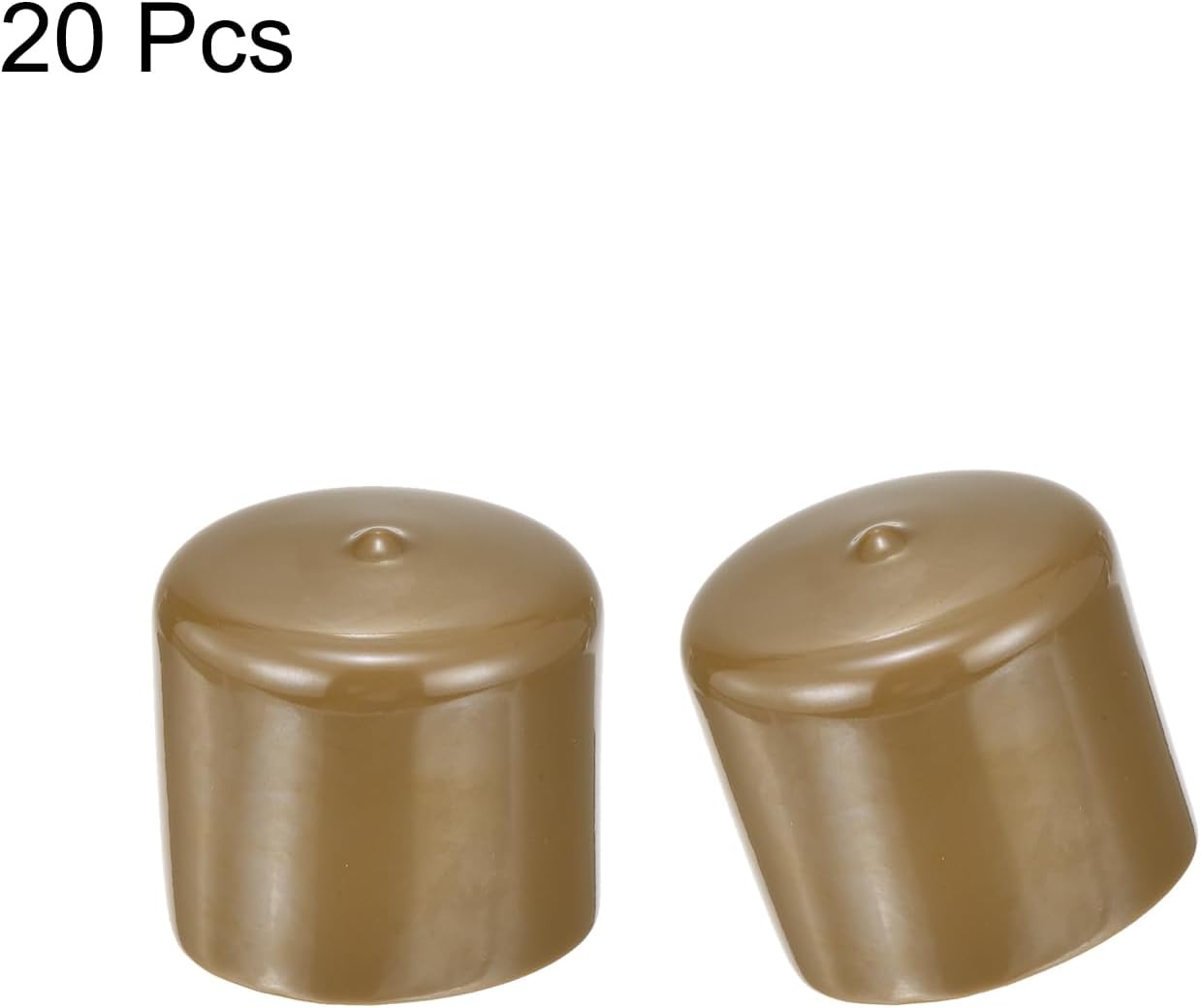 uxcell 20pcs Rubber End Caps 49mm(2") ID Vinyl PVC Round Tube Bolt Cap Cover Screw Thread Protectors Light Brown