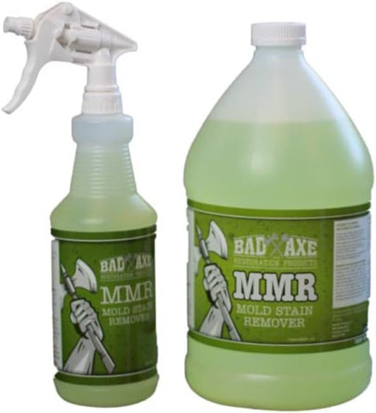 Bad Axe MMR Instant Mold Stain and Mildew Stain Remover - Professional Strength, Contractor Grade Cleaning Solution, Professional Quality Formula, Odor Removal, (1) Gallon & (1) 32oz