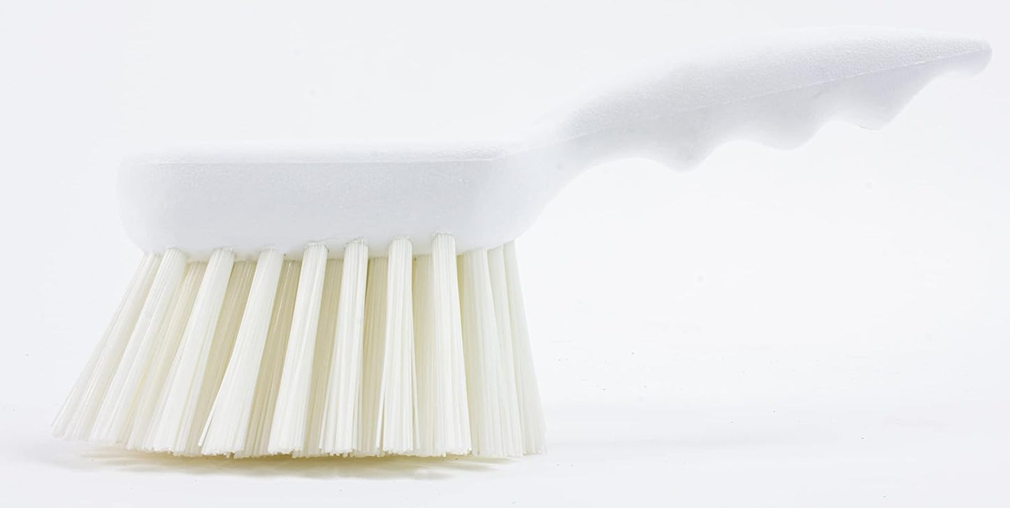 SPARTA 40541EC02 Plastic Scrub Brush, Utility Brush, Kitchen Brush With Hanging Hole For Cleaning, 8 Inches, White