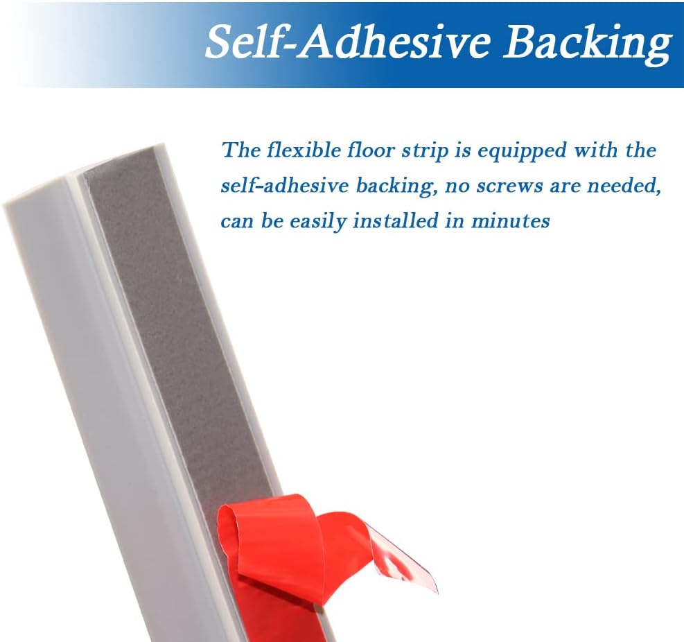 Floor Transition Strip Self Adhesive Carpet & Flooring Transitions Edging Trim Strip PVC Threshold Transitions Suitable for Threshold Height Less Than 5mm (3.3Ft, Dark Gray)