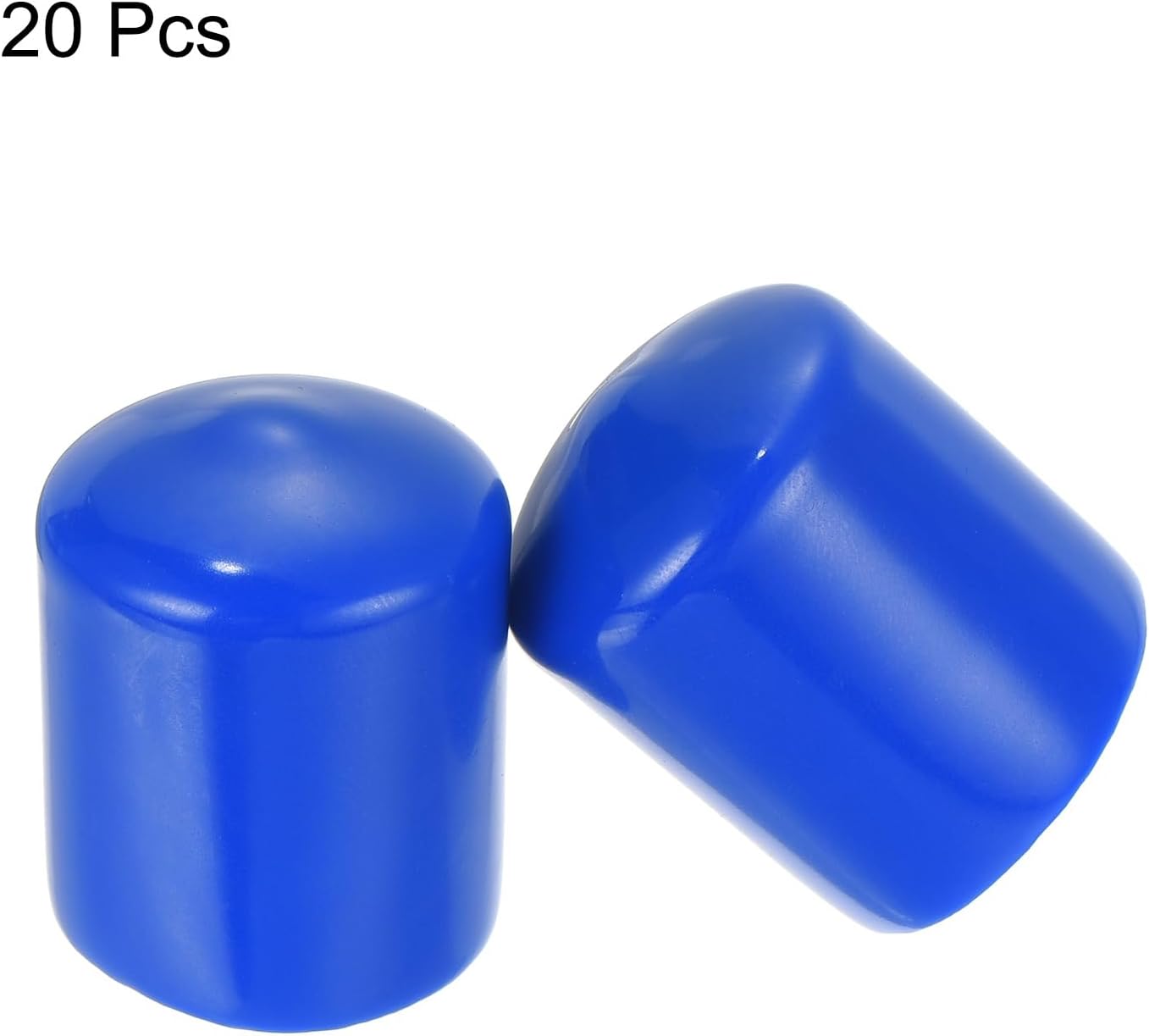 uxcell 20pcs Rubber End Caps 27mm ID Vinyl Round Tube Bolt Cap Cover Screw Thread Protectors Blue