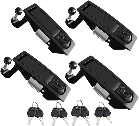 4Pcs Compression Latch Lock Trigger Latch Lock Compression Latches Flush Mount Zinc Alloy Adjustable Lever Hand Operated Black