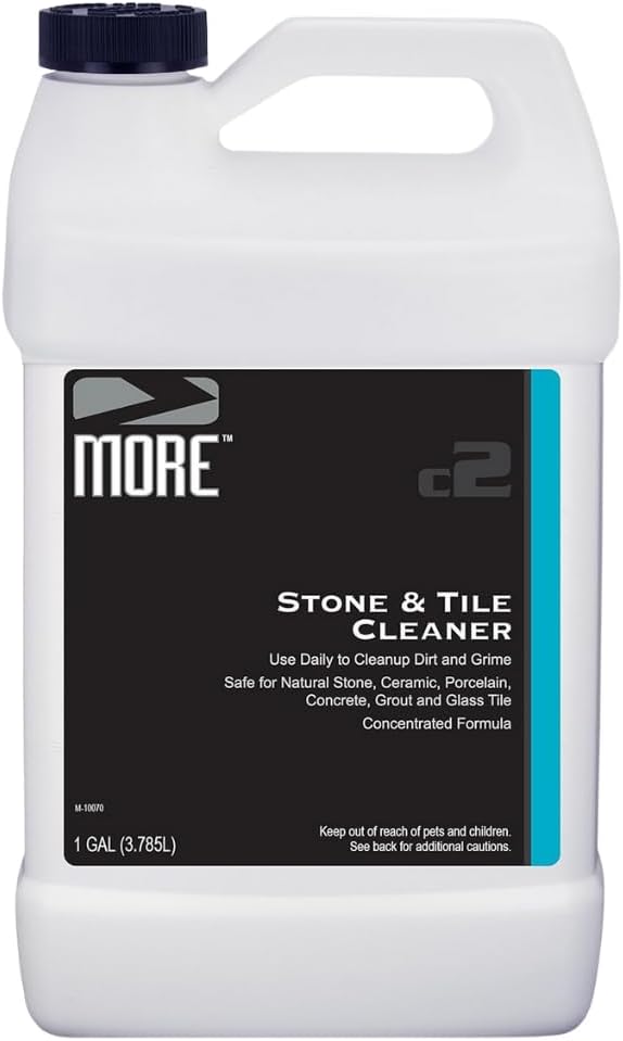 MORE - Stone & Tile Cleaner - Grout & Floor Cleaner for Natural Stone, Marble, Concrete, Ceramic, & Porcelain - Water-Based Grout Cleaner for Tile Floors - Concentrated Formula - pH Neutral - 128oz