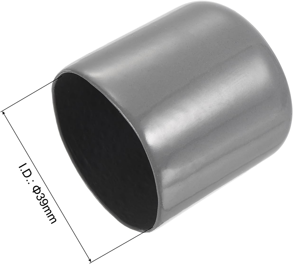 uxcell 20pcs Rubber End Caps 39mm ID Vinyl Cap Cover Screw Protectors Dark Grey