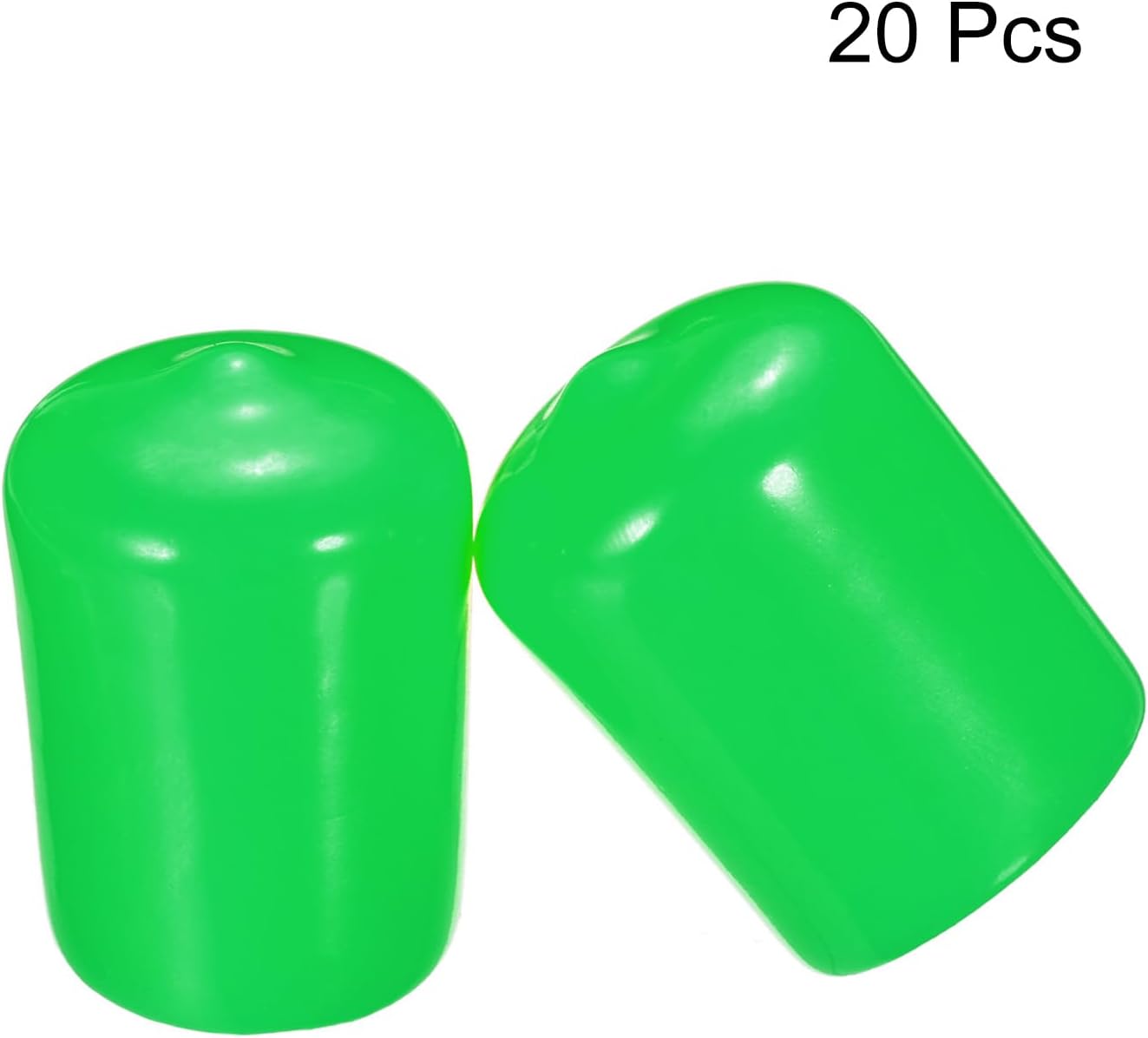 uxcell 20pcs Rubber End Caps 19mm(3/4") ID Vinyl PVC Round Tube Bolt Cap Cover Screw Thread Protectors Green
