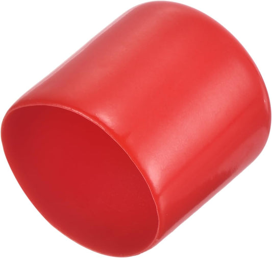 uxcell 20pcs Rubber End Caps 31mm ID Vinyl Round Tube Bolt Cap Cover Thread Protectors Red