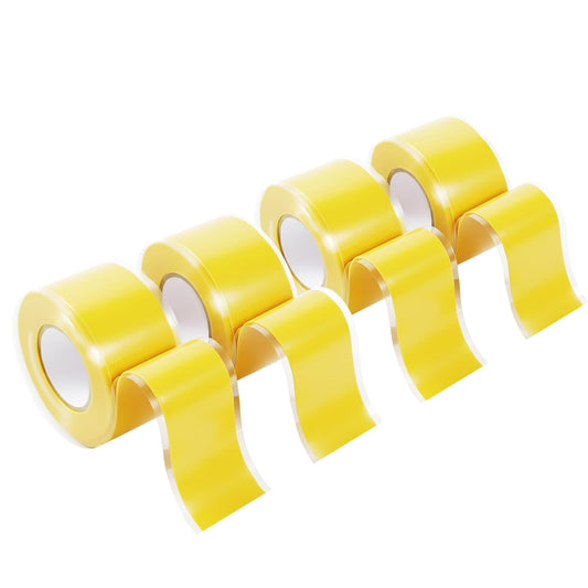 Self Fusing Silicone Tape 4 Rolls 1 in x 10' Yellow Waterproof Rescue Tape Rubber Leak Silicone Self-amalgamating Tape for Plumbing, Sealing Pipes, Hose Repair, Outdoor Coax and Tool Fixation
