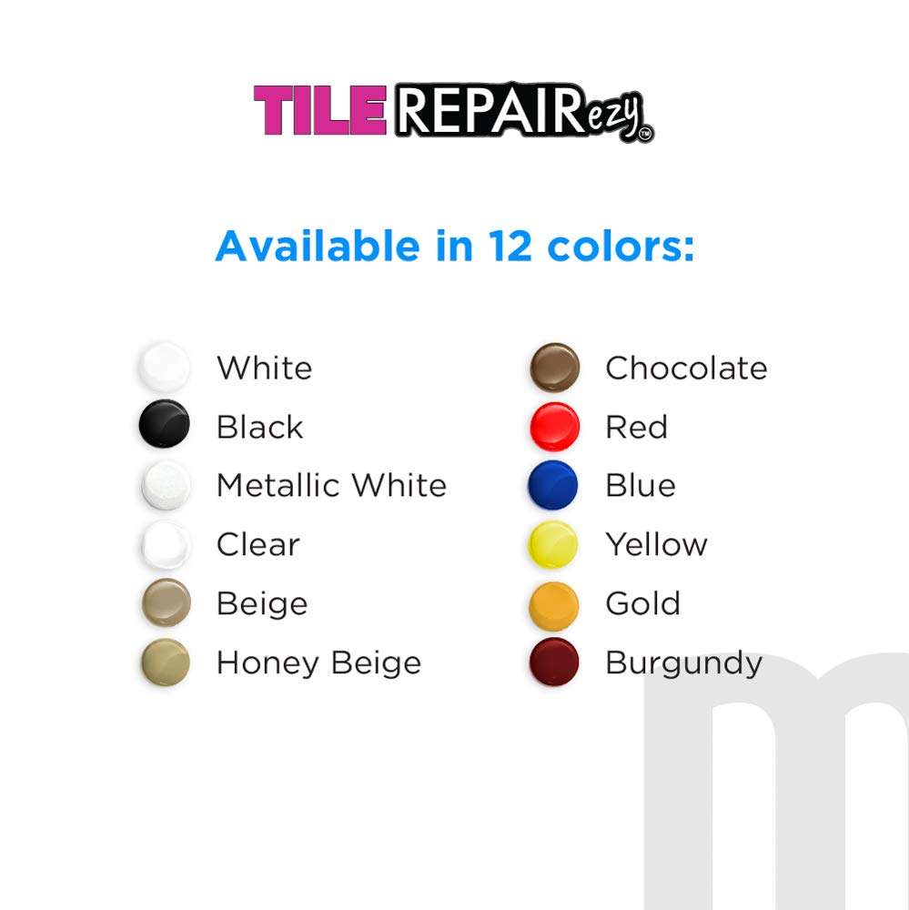 MagicEzy Tile RepairEzy - Professionally and Easily Touch-Up Tile Chips over 1 mm on Porcelain and Ceramic Surfaces - Burgundy