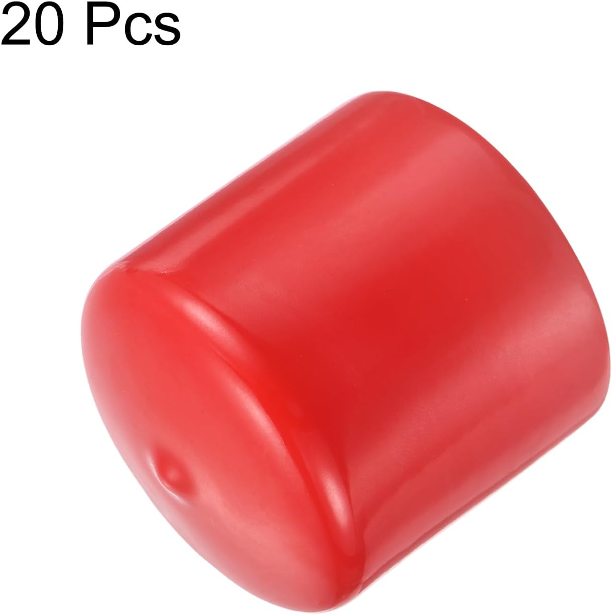 uxcell 20pcs Rubber End Caps 46mm ID Vinyl Round Tube Bolt Cap Cover Thread Protectors Red