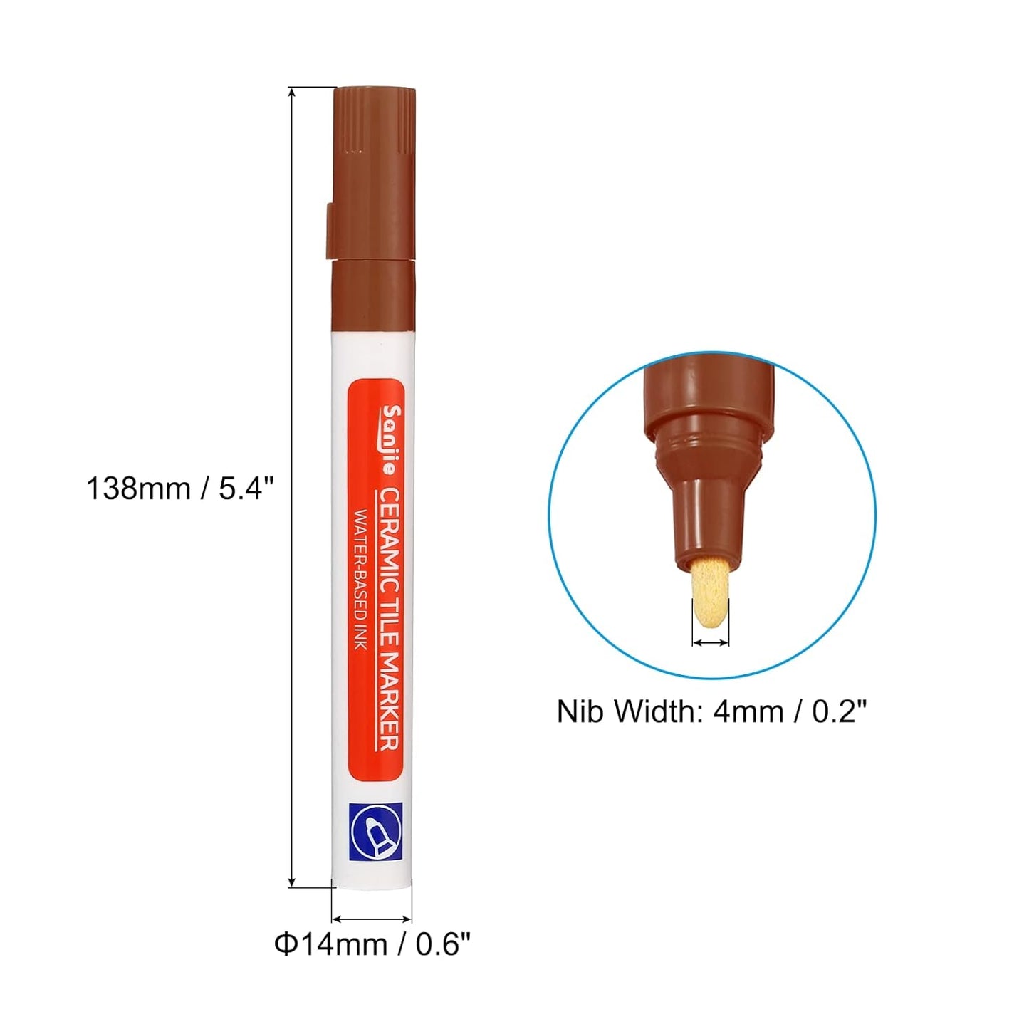 PATIKIL Grout Pen, 4 Pack Brown Tile Marker Waterproof Grout Sealer Pen Tile Repair Pens Paint Pens for Wall Floor Bathroom Kitchen Refresh