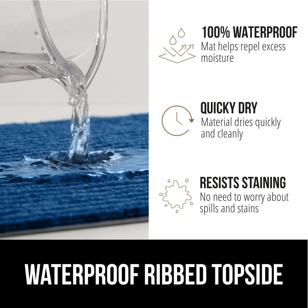 GORILLA GRIP Traffic Guard Door Mat, 47x35, Heavy Duty Welcome Mats, Commercial Office Space Doormat, Waterproof, Fade Resistant, Strong Rubber Backing, Low Profile, Shoe and Boot Scraper, Blue