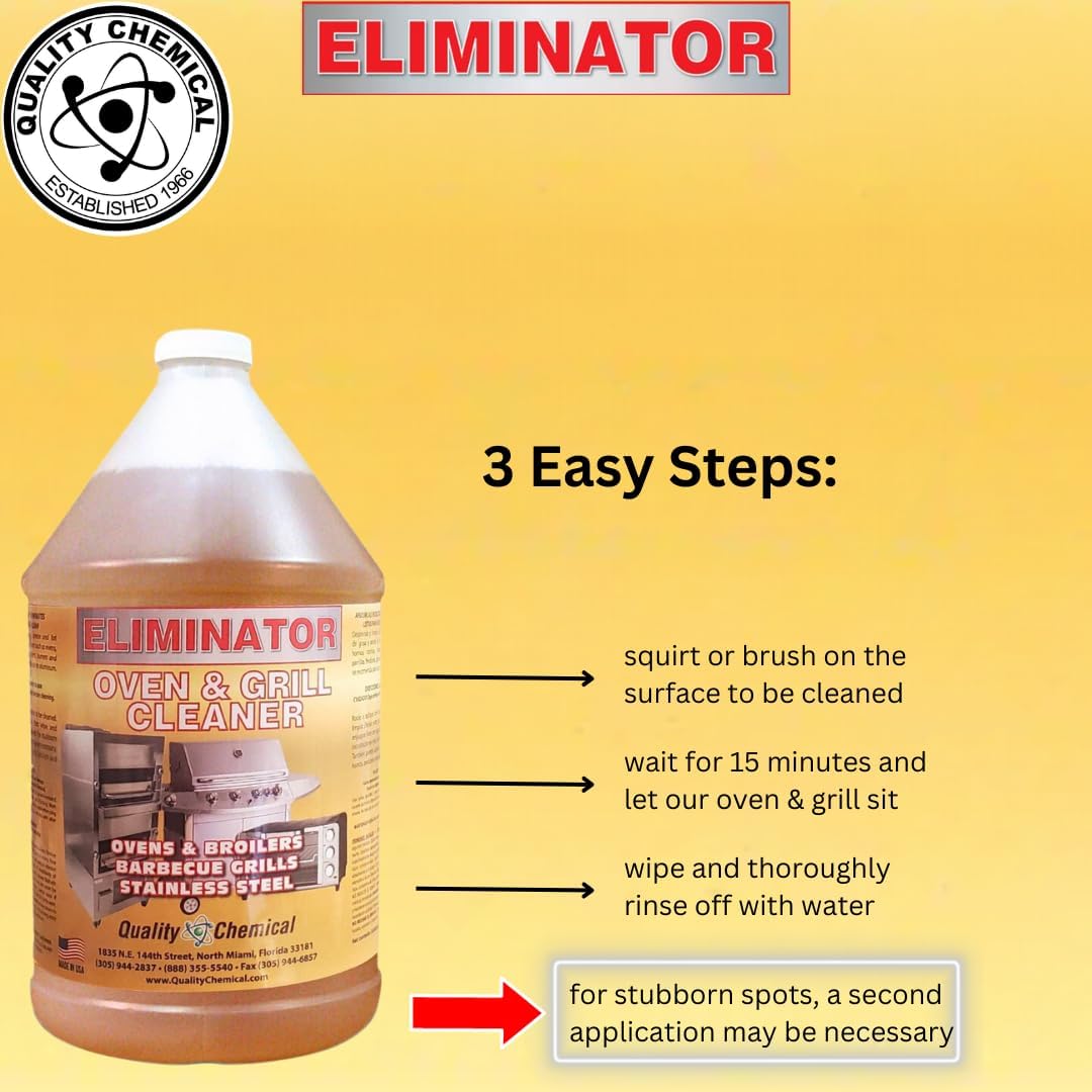 Quality Chemical Oven Cleaner & Grill Cleaner - Heavy-Duty/Fast Acting & Easy to Use/Degreaser/Heavy Duty Oven Cleaner/Best Oven Cleaner/Made in USA - 128 oz (Pack of 2)