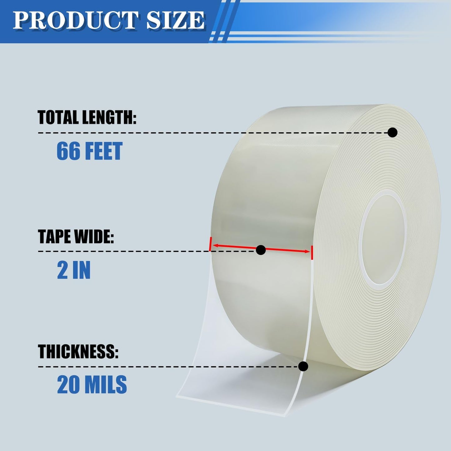 Window Weather Sealing Tape 2 in x 66 FT Weather Stripping Weatherproof Draft Stopper Clear Window Insulation Tape for Doors Windows Garages RVs Energy Saving Kit