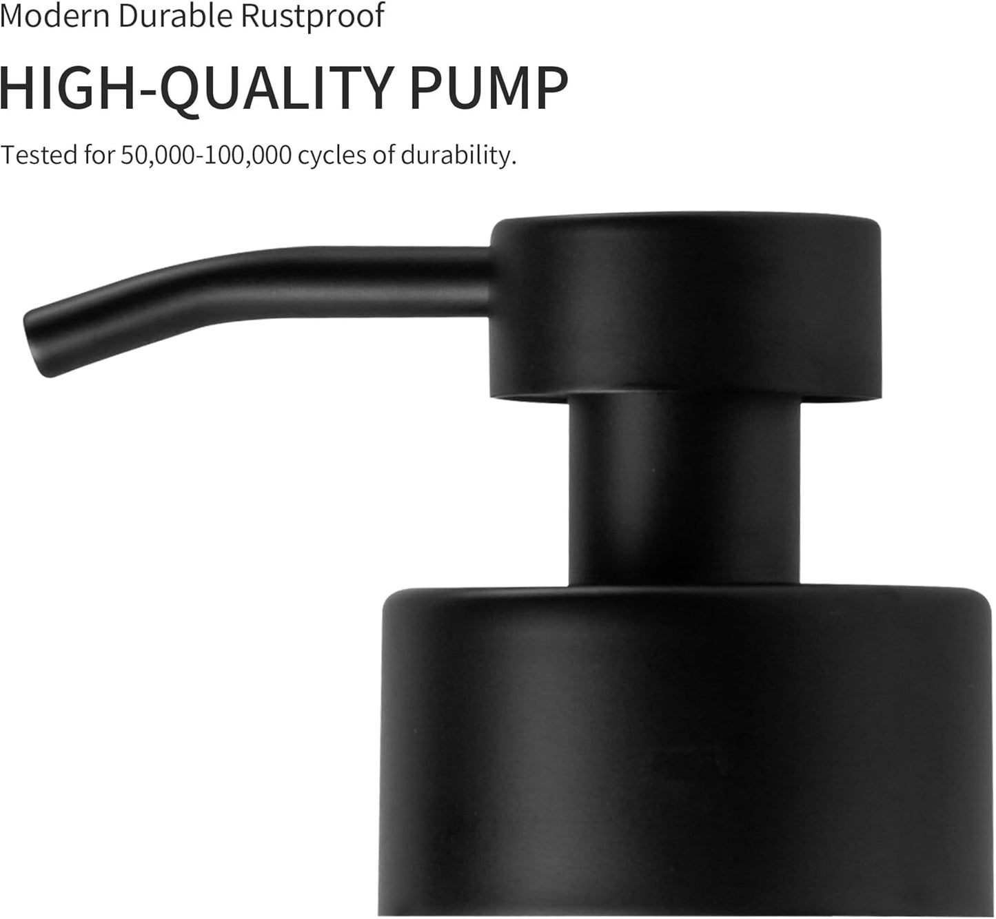 Enra Foaming Soap Dispenser, 12oz Black Thick Glass Bathroom and Kitchen Soap Dispenser with Stainless Steel Pump