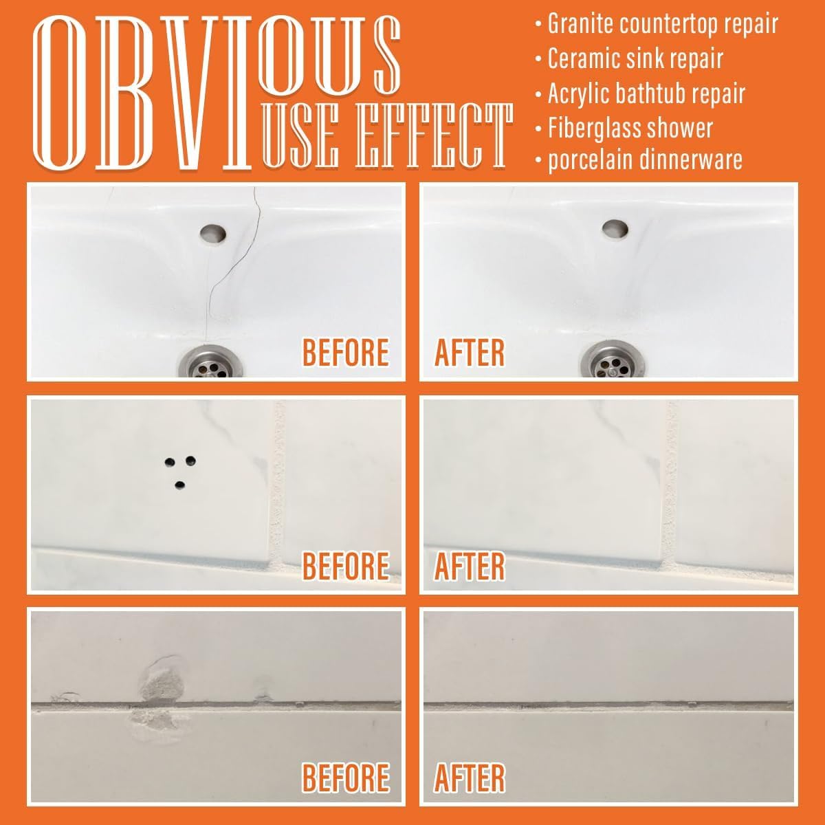 Porcelain Repair Kit White, Sink & Tub Repair Kit to Quickly Fix Tub Chips and Sink Cracks with High Bond Strength, Porcelain Sink Repair Kit for Tub, Tile, Sink and Toilet(Ivory White)