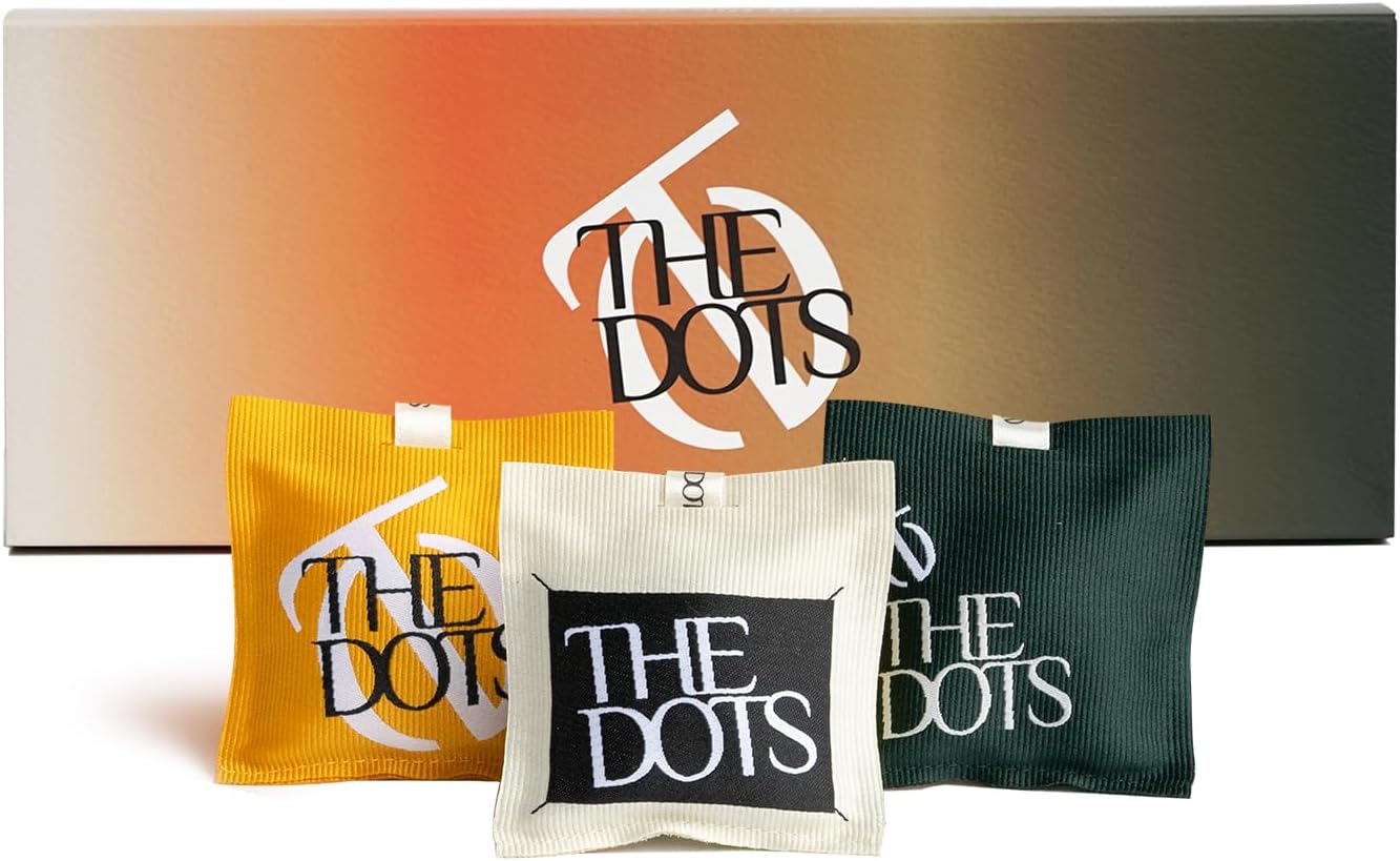 THEDOTS Series 3 Pack Car Air Fresheners Set, Dual Ribbons for Car Rearview Mirror, 3 Scents, Long-Lasting Fragrance, Sachet Gift