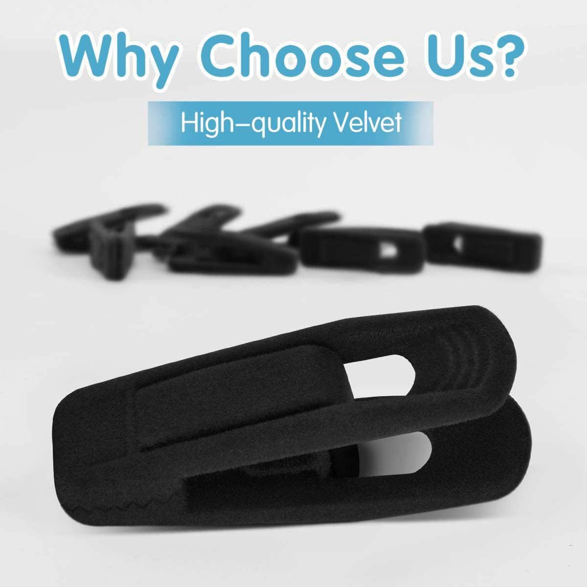 Black Velvet Hangers Clips 40 PCS, Pants Hangers Velvet Clips Easily Add to Velvet Hanger, Skirt Suit Pants Clothes Velvet Hangers, Baby Kids Hangers Clips