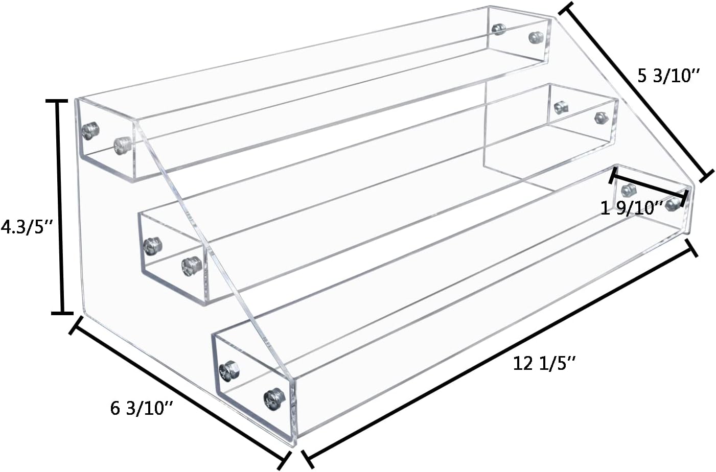 PMMASTO Tiered Spice Rack, Seasoning Organizer, Clear Acrylic Vertical Shelves Can Organizer for Countertop, Cabinet, Pantry, Kitchen Organization and Storage - 3 Tier