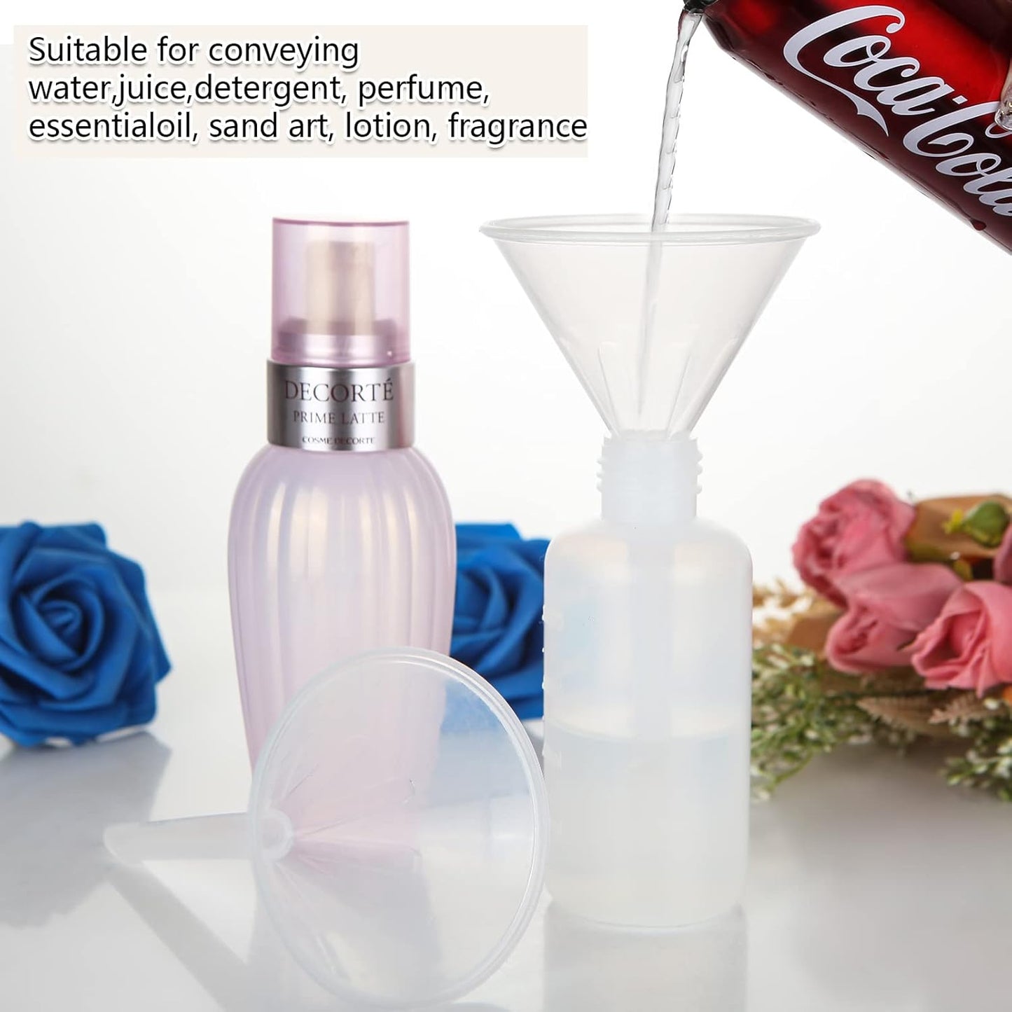 LANIAKEA 20PCS Plastic Funnel Set, 3" Plastic Funnel, Clear Funnels for Filling Bottles, Lab, Water Bottle,Capsule,Oils, Perfume, Liquid