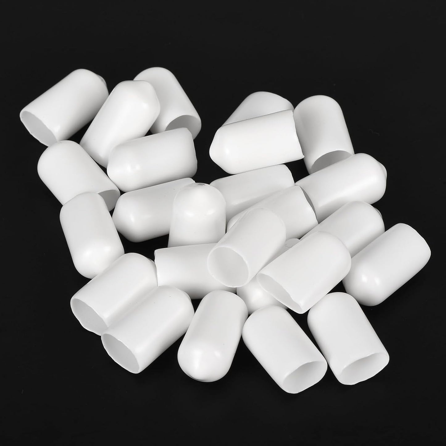 uxcell 20pcs Rubber End Caps 8.5mm ID Vinyl Round End Cap Cover Screw Thread Protectors White