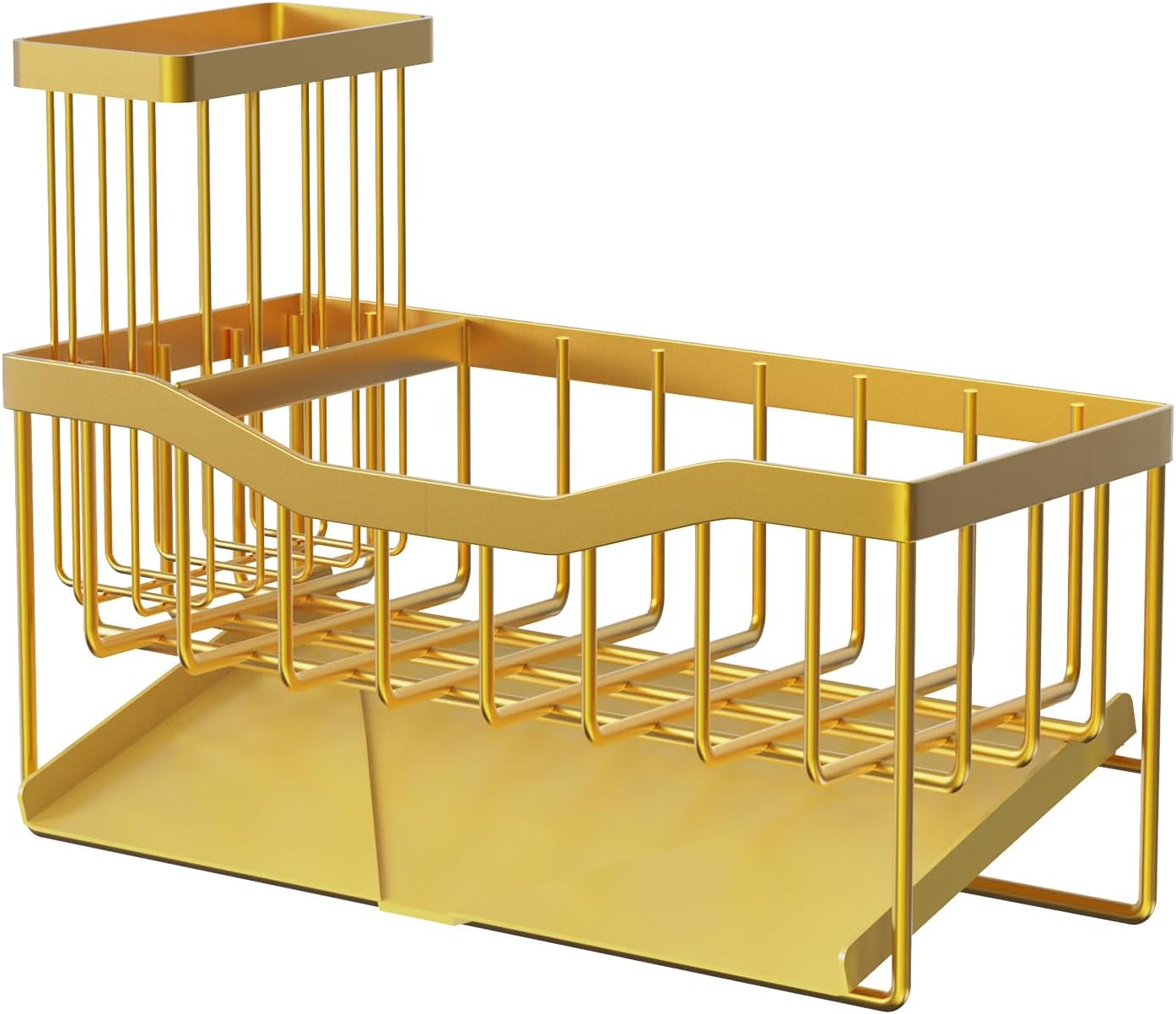 Maifan Sink Caddy Sponge Holder for Kitchen with Brush Holder and Stainless Steel Self Drain Tray, Rustproof Kitchen Sink Organizer for Sponge, Soap Dispenser Storage Accessories