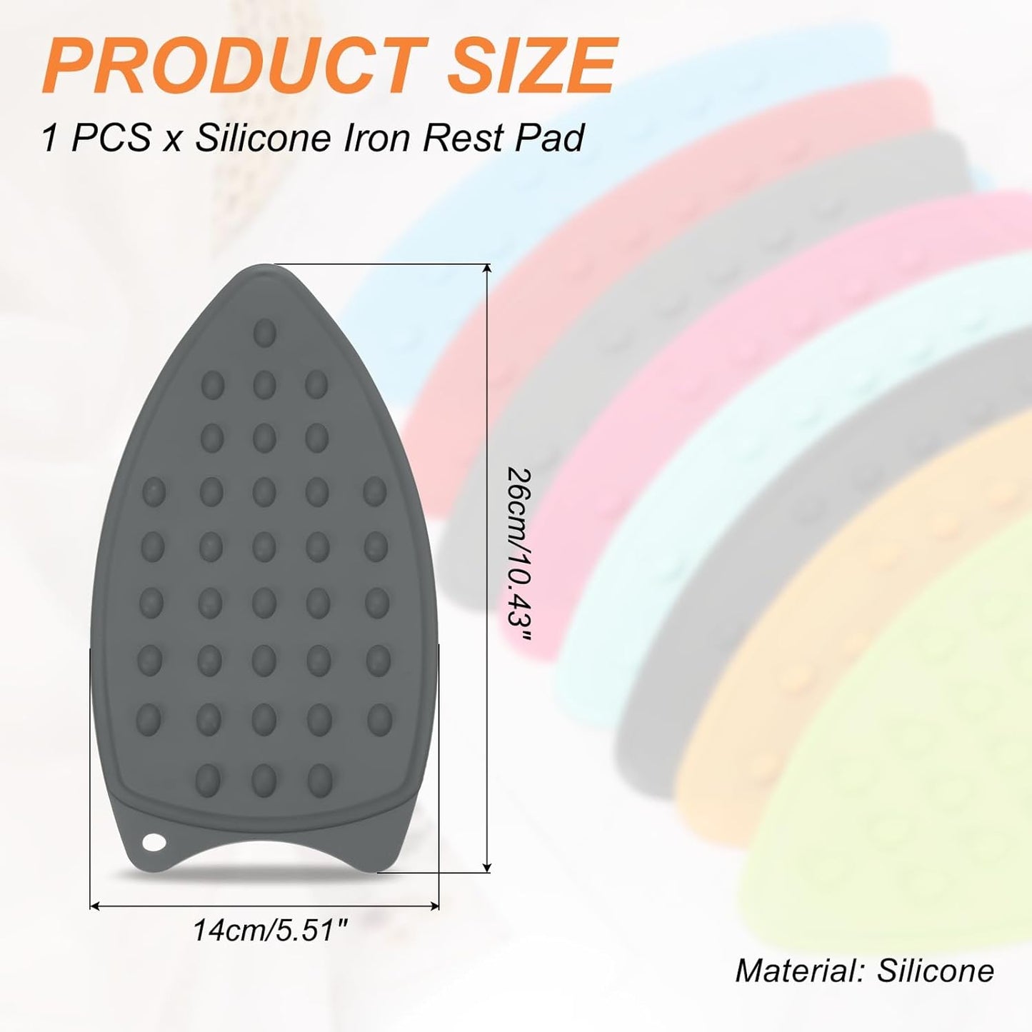 PATIKIL Silicone Iron Rest Pad, Multipurpose Hot Heat Resistant Iron Rest Plate Protective Pad for Ironing Board Hot Resistant Steamer Steam Compact Mat, Gray