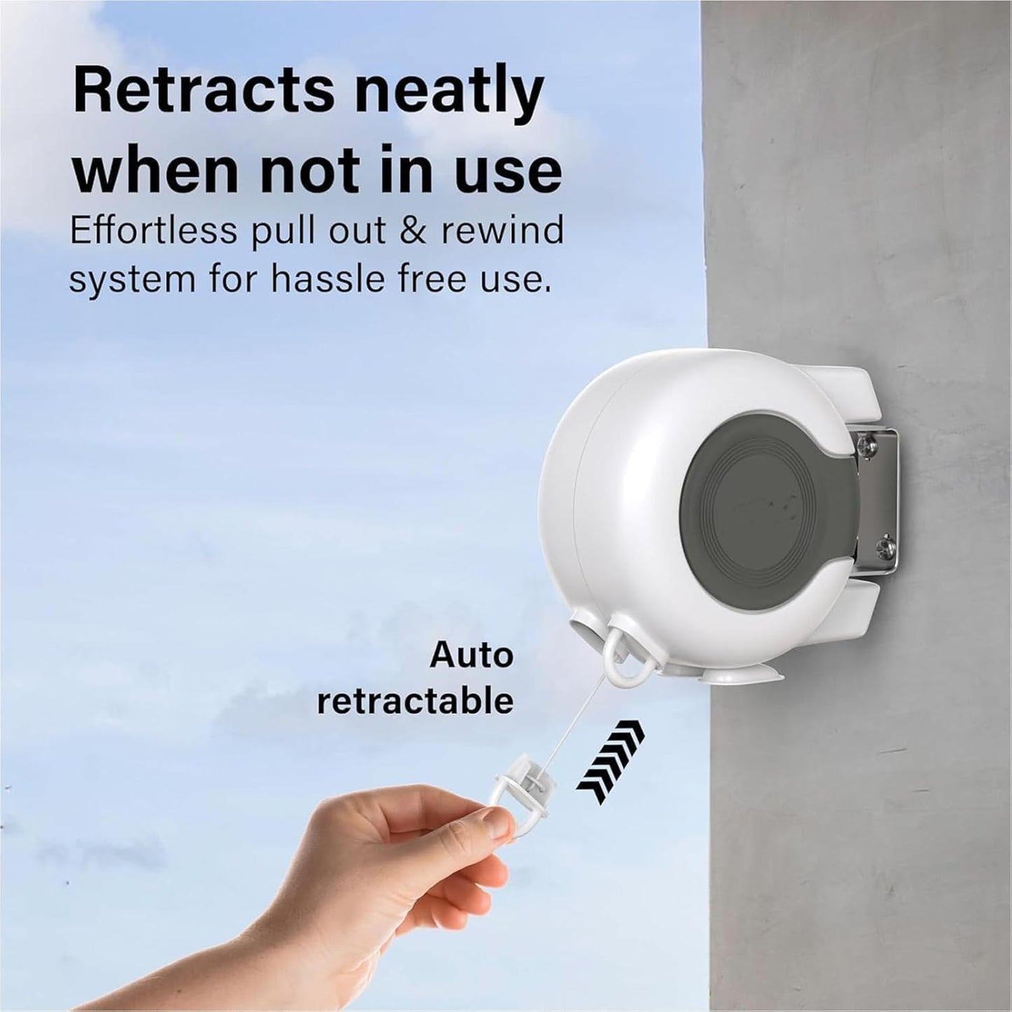 Retractable Double Clothesline – 49 ft x 2 Heavy Duty Clothes Line for Indoor & Outdoor Use, Dual Laundry Line with Easy Installation (White)