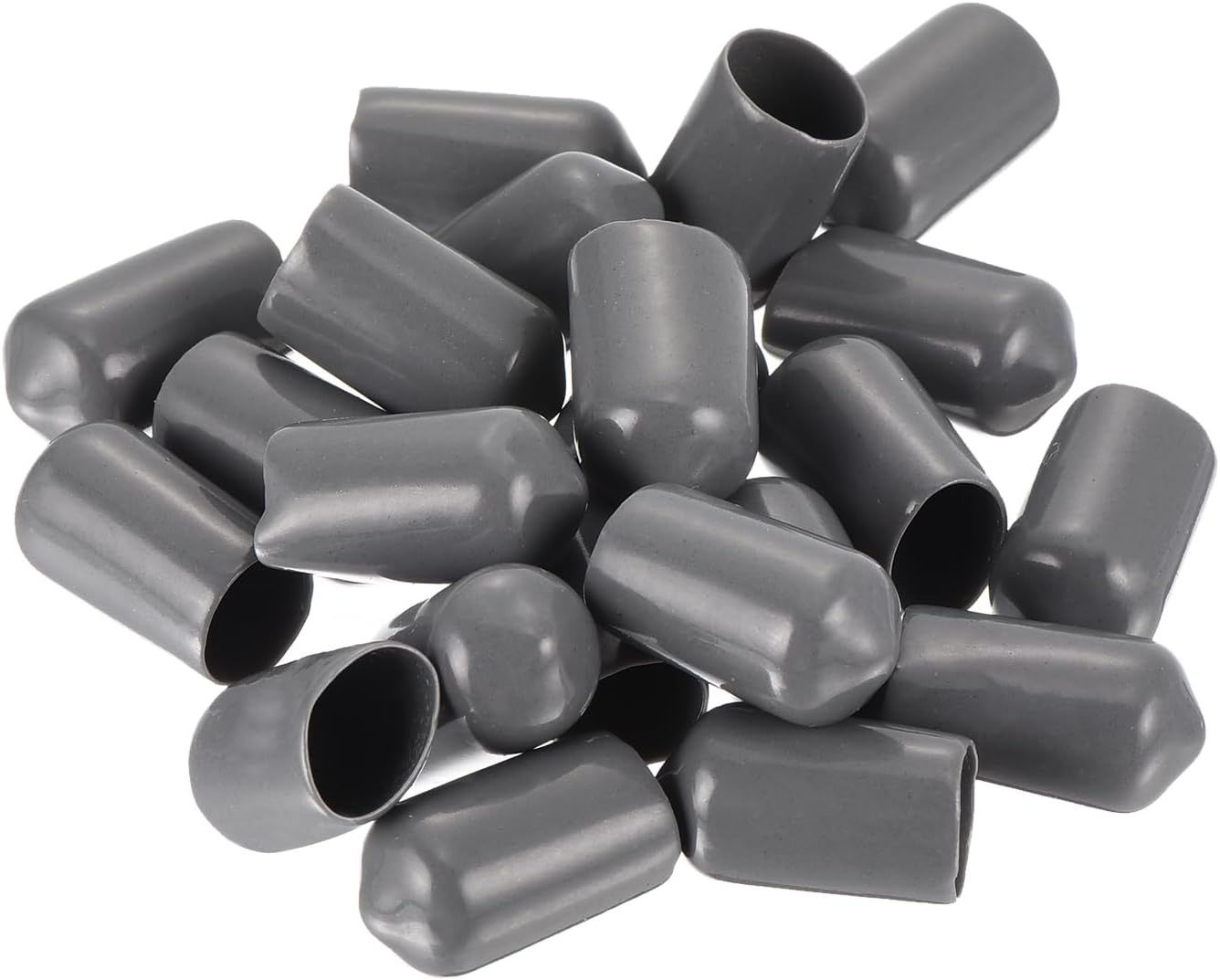 uxcell 20pcs Rubber End Caps 9mm(3/8") ID Vinyl PVC Round Tube Bolt Cap Cover Screw Thread Protectors Dark Grey