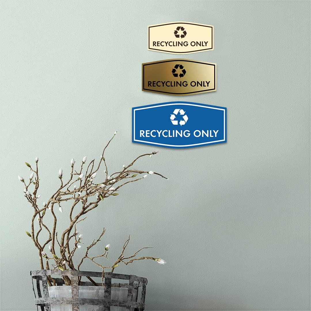 Fancy Recycling Only Sign (Red) - Medium