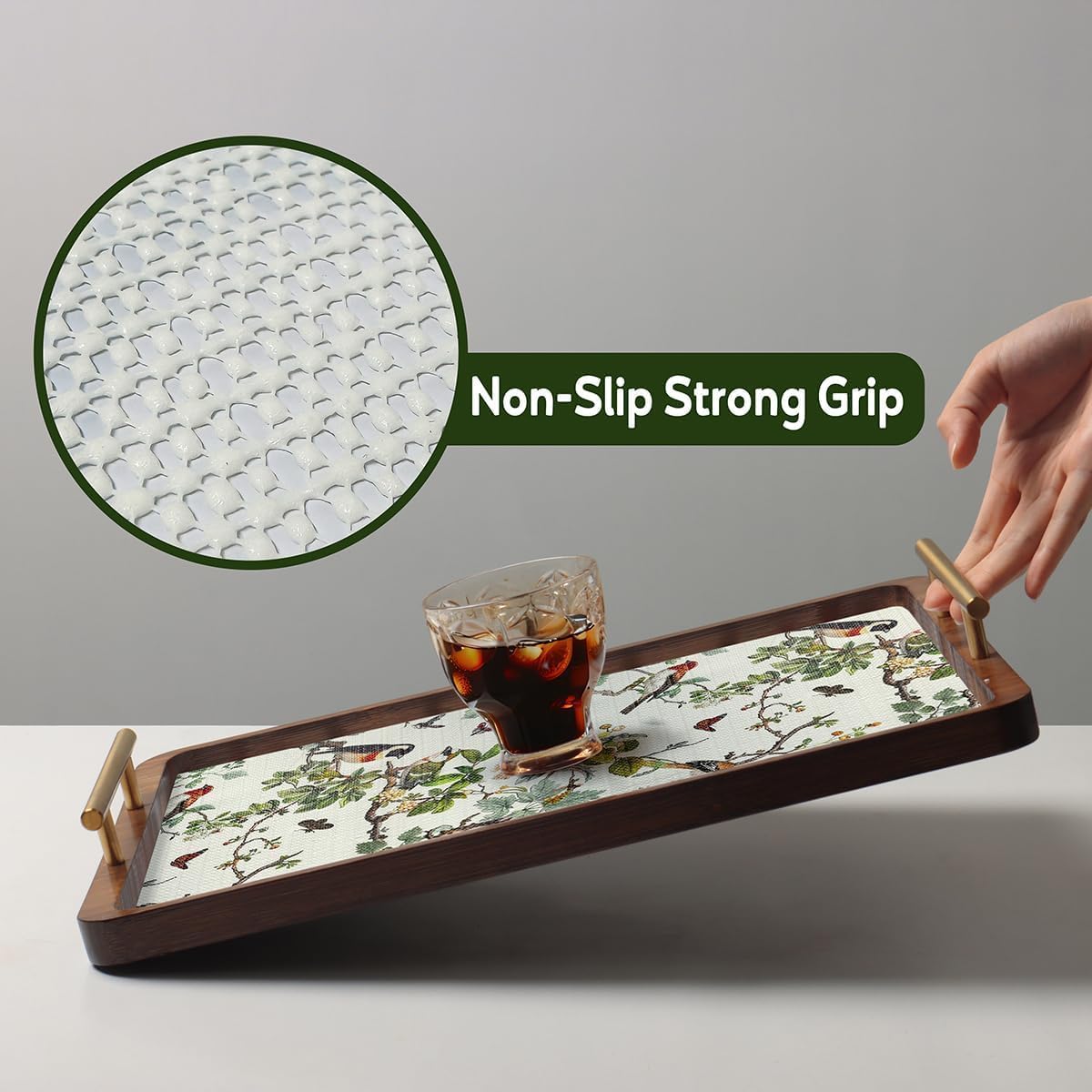 Shelf Liner for Kitchen Cabinets Non Adhesive Drawer Liner,Cabinet Liner for Shelves,Non Slip Kitchen Drawer Liners for Dresser,Waterproof Shelf Paper for Refrigerator,Cupboard,15.7Inx16.4FT