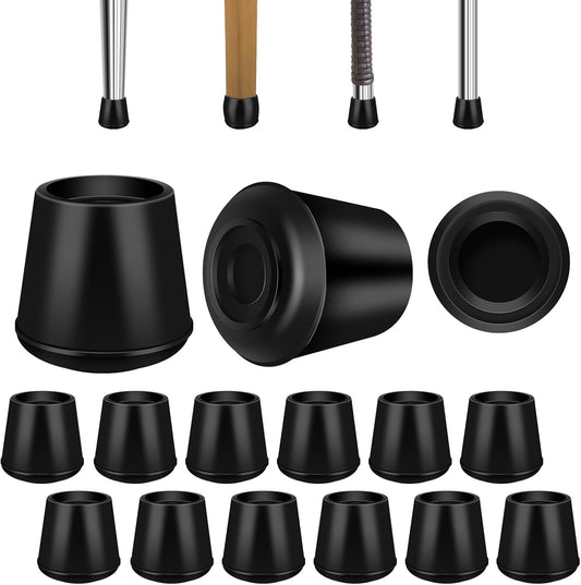7/8" Round Rubber Chair Leg Tips Caps, Chair Leg Floor Protectors, Non-Slip Chairs Legs Caps, Stool Feet Protectors Cap, Folding Metal Chairs Legs Tip Replacement (Black, 24 Pack)