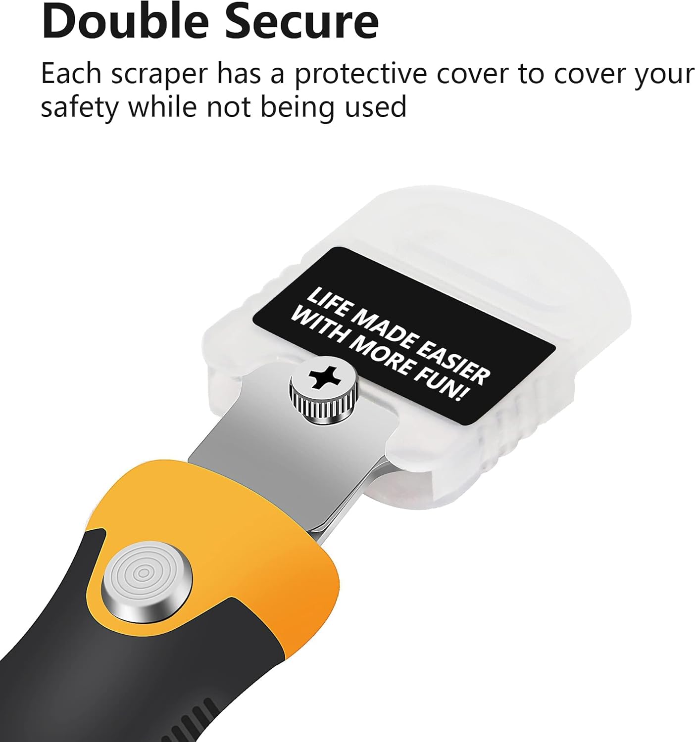 MulWark Razor Blade Scraper, 4 Handles Razor Scraper Set With Extra 24pcs Blades Heavy Duty Paint & Glass Scraper Tool With Extendable Handle for Windows, Oven Cleaning & Surface Prep