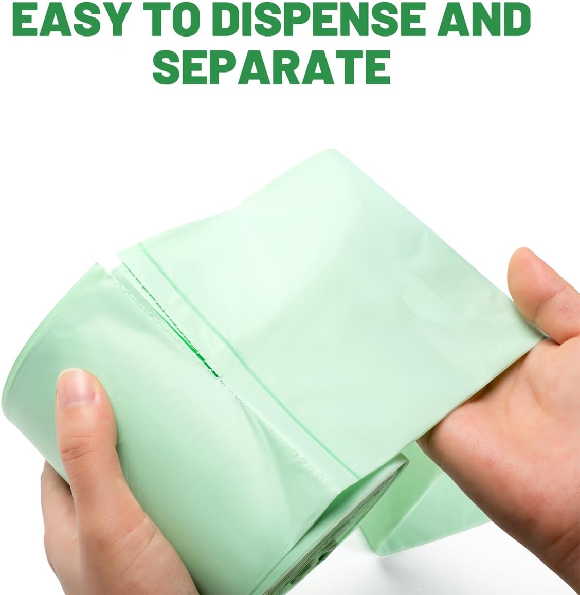 13 Gallon Flap Tie Compostable Trash Bags, 50 Count, Compost Bags Tall Kitchen Trash Bags, Sturdy Biodegradable Garbage Bags Food Scrap Waste Bags, ASTM D6400, US BPI Certified, Green