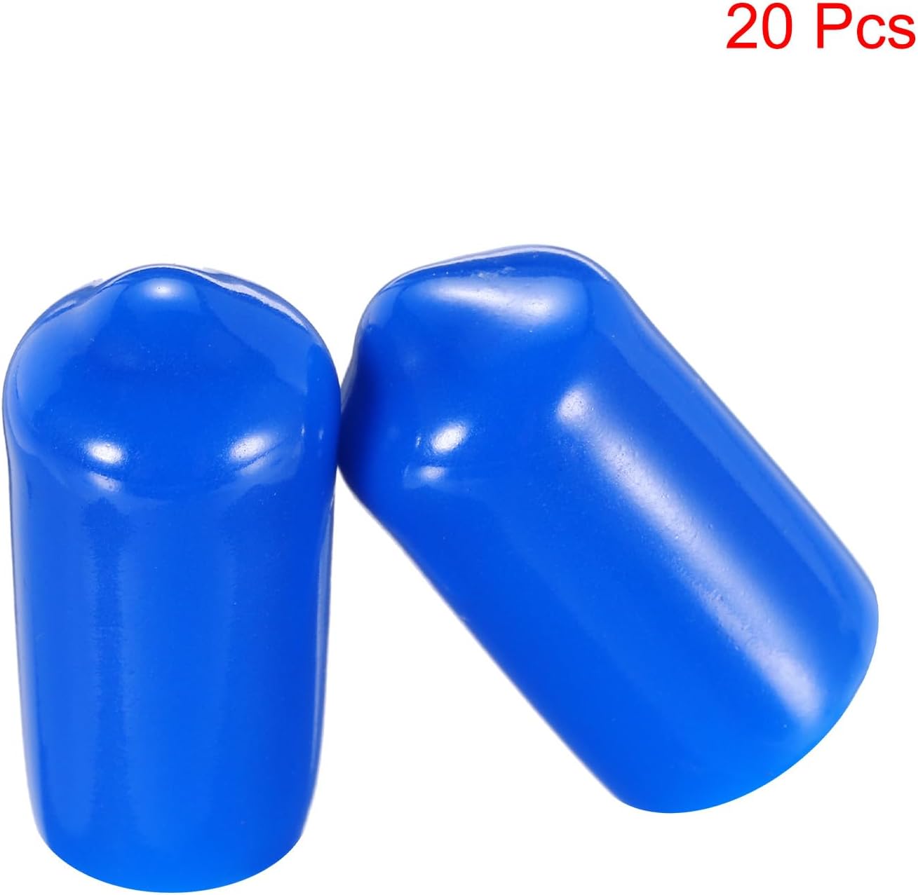 uxcell 20pcs Rubber End Caps 8mm(5/16") ID Vinyl PVC Round Tube Bolt Cap Cover Screw Thread Protectors,Blue