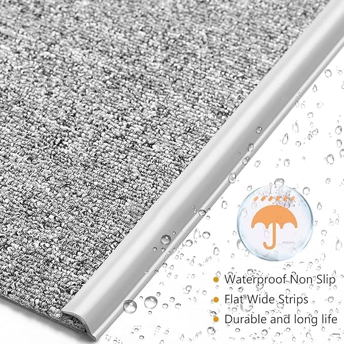 Self Adhesive Carpet Transition Strip with Edge Trim, Designed for Seamless Transitions from Carpet to Tile or Vinyl Floors, Perfect for Doorways.(Brown,36ft)