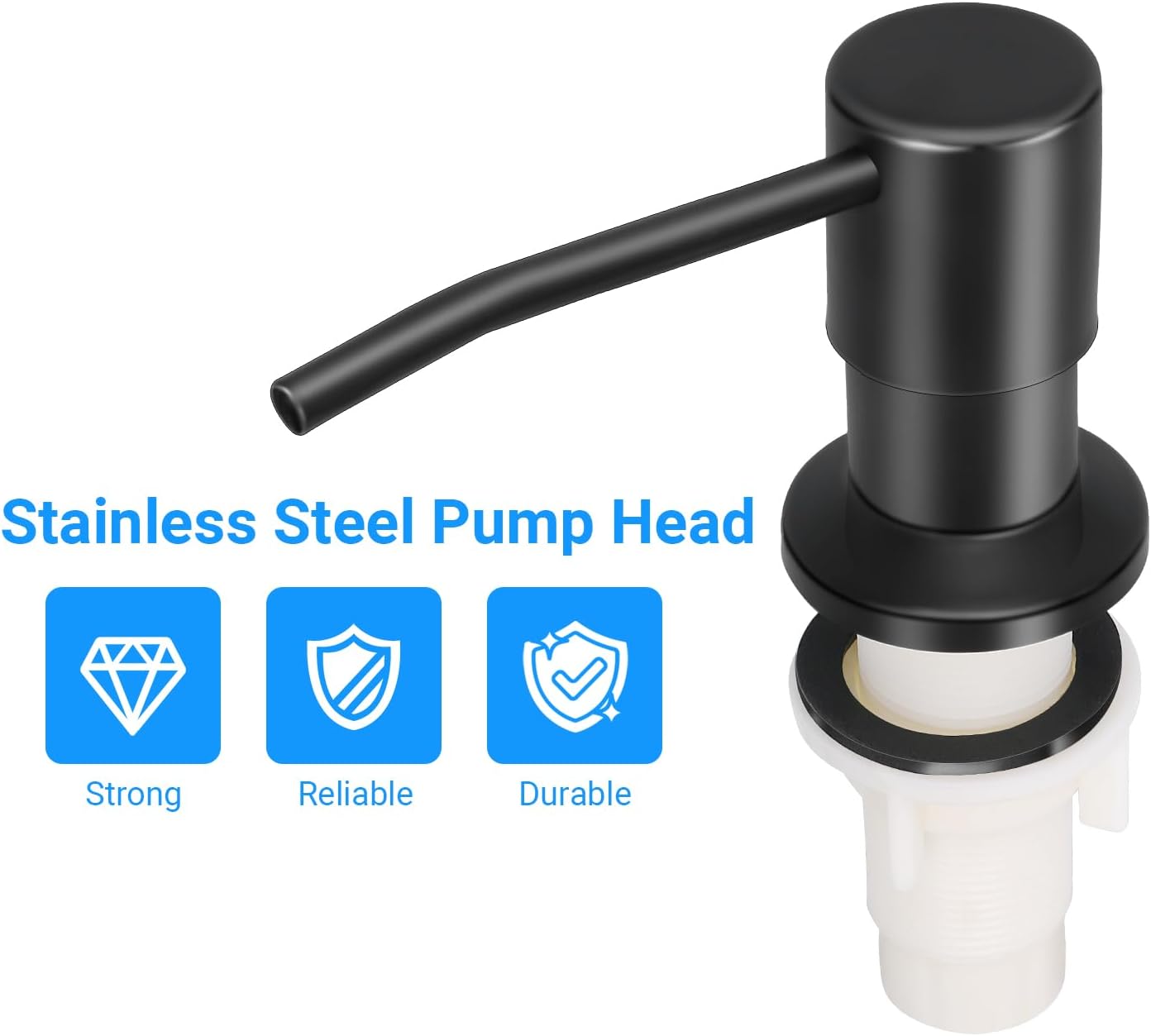 Soap Dispenser Kitchen Sink, Sink Soap Dispenser, 47" Extension Tube kit, Dish Soap Dispenser Pump, No Need More Refills (Black)