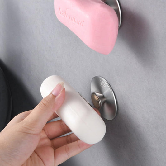 Magnetic Soap Holder, Stainless Steel Wall Mount Waterproof Bathroom Organizer for Showers/Sinks (Soap Holder-3M)