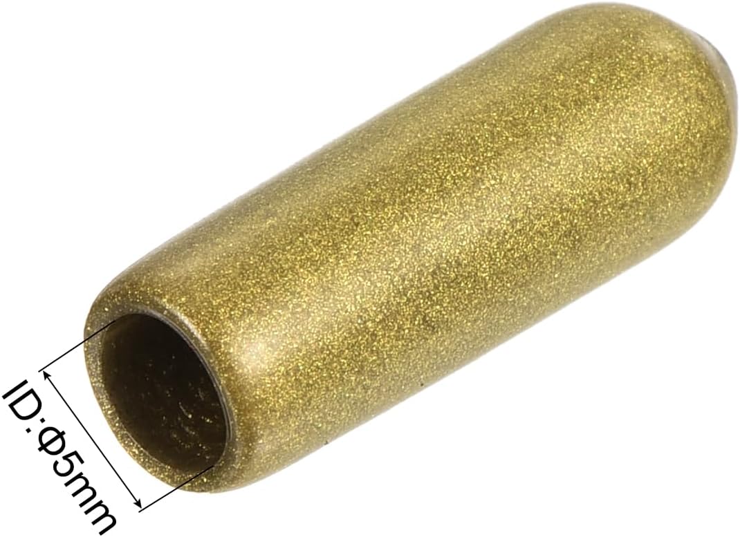 uxcell 20pcs Rubber End Caps 3/16"(5mm) ID Vinyl Round Tube Bolt Cap Cover Thread Protectors Gold