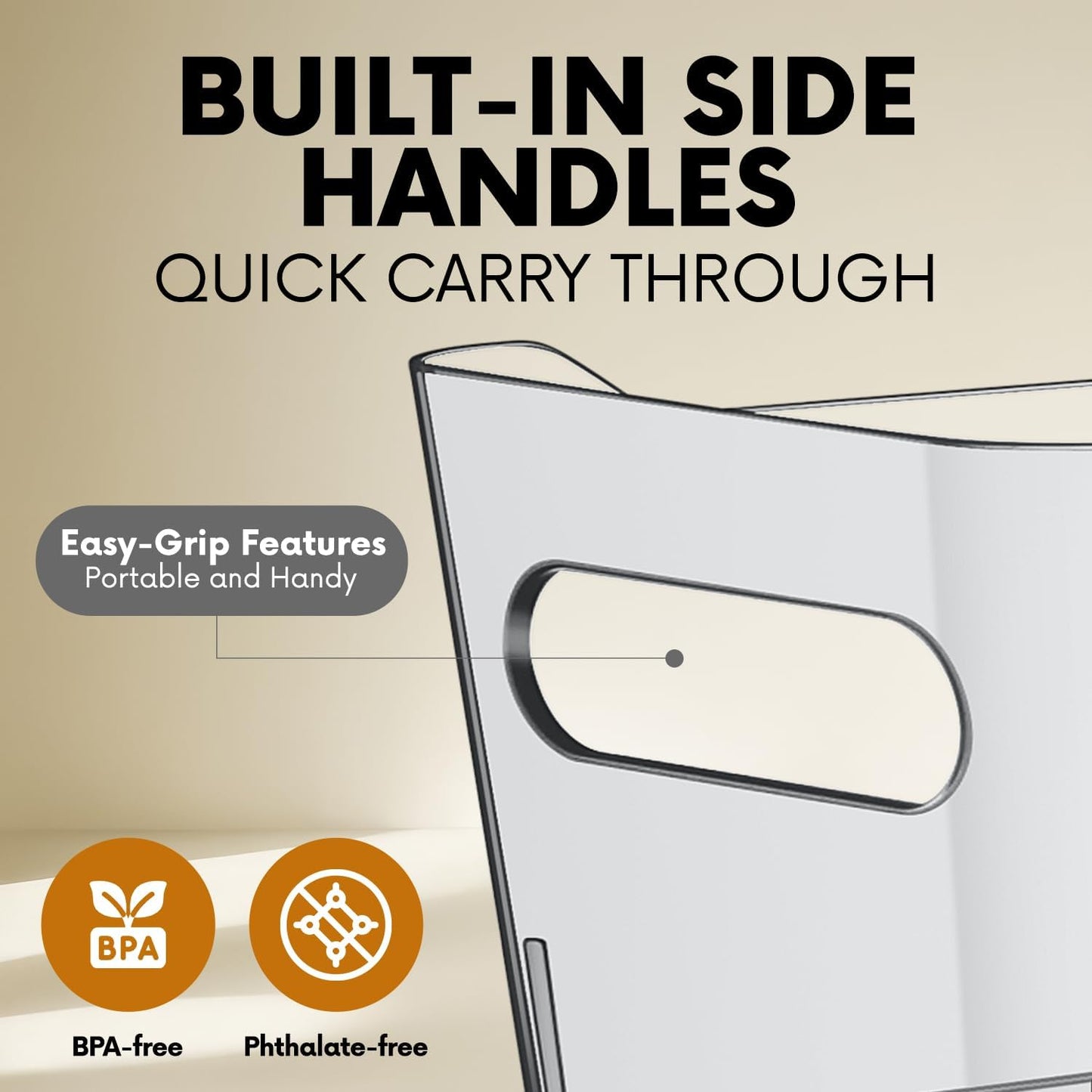 Small Clear Plastic Storage Bins, Perfect for Organization or Pantry and, Fridge Organizer, Cabinet Organizers