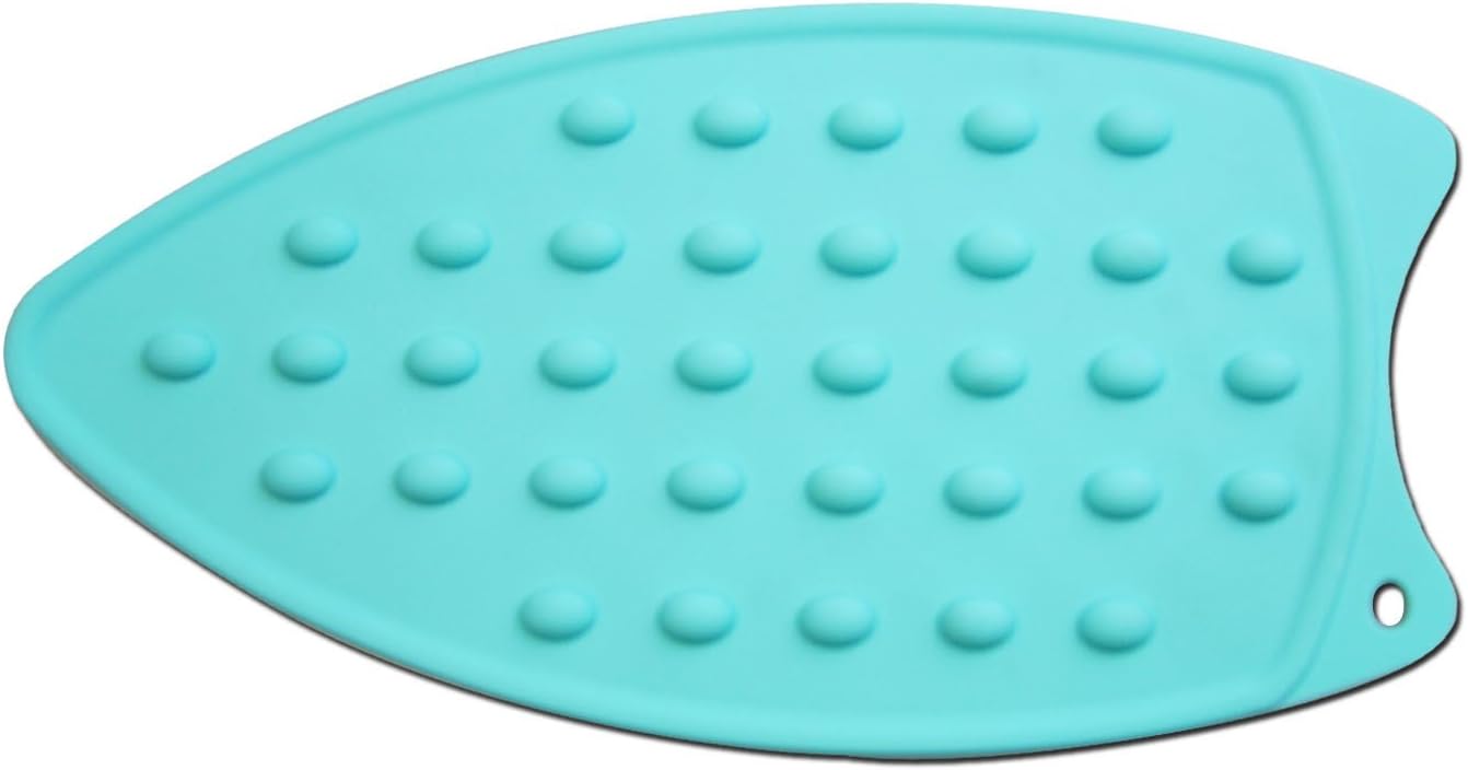 Bringsine Silicone Iron Rest Pad for Ironing Board Hot Resistant Mat(Teal)